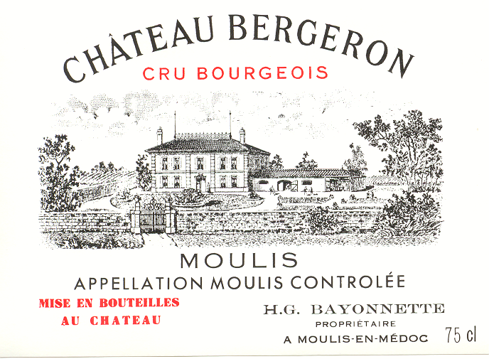 Château Bergeron - Etiquette
