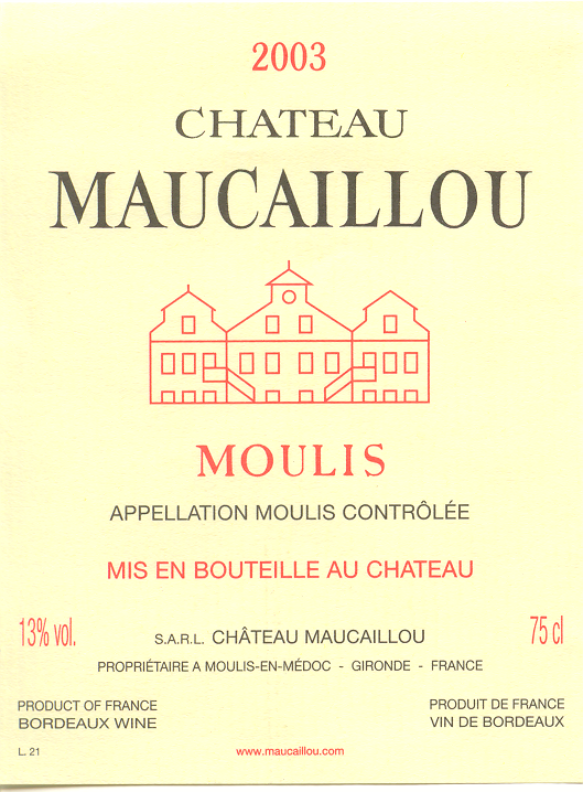 Château Maucaillou - Etiquette (2003)